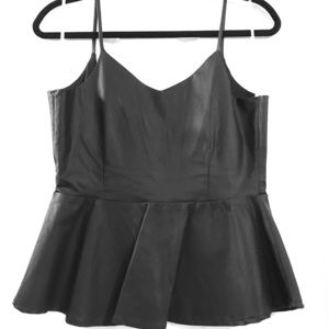 Black pleather crop top